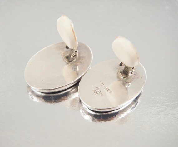 Statement Modernistic Large Oval Black Enamel Ste… - image 3