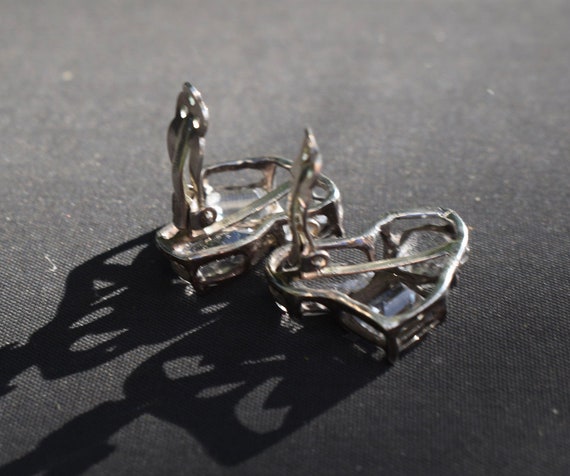 Statement Sterling Silver Brutalist Style Clear C… - image 6