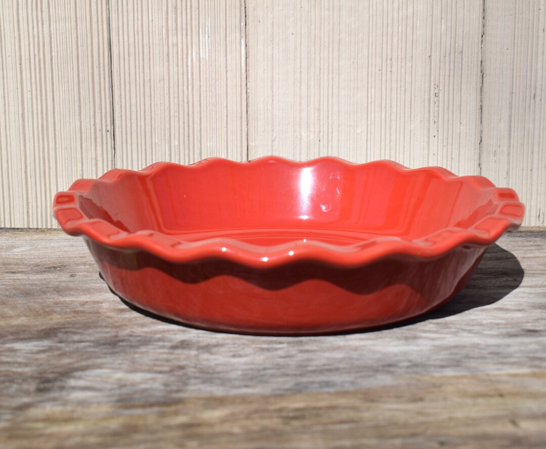 Emile Henry French 61.31 9 Inch Pie Pan Ruffled Edge Cerise Etsy