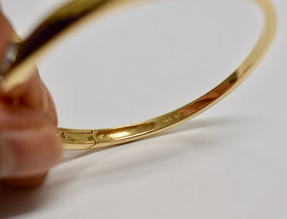 Mid Century 14K Yellow Gold Bangle Bracelet Bypas… - image 5