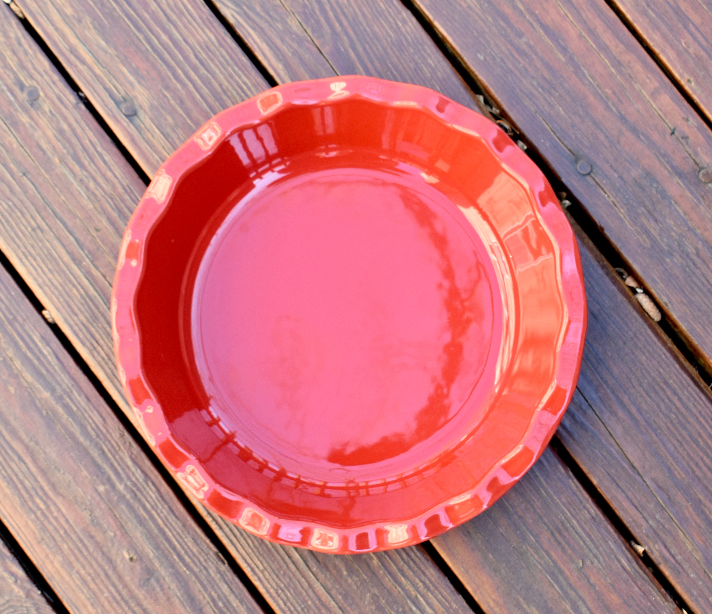Emile Henry French 61.31 9 Inch Pie Pan Ruffled Edge Cerise - Etsy