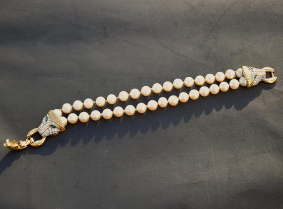 Givenchy Retro Bold Statement Rhinestone Lion Hea… - image 10