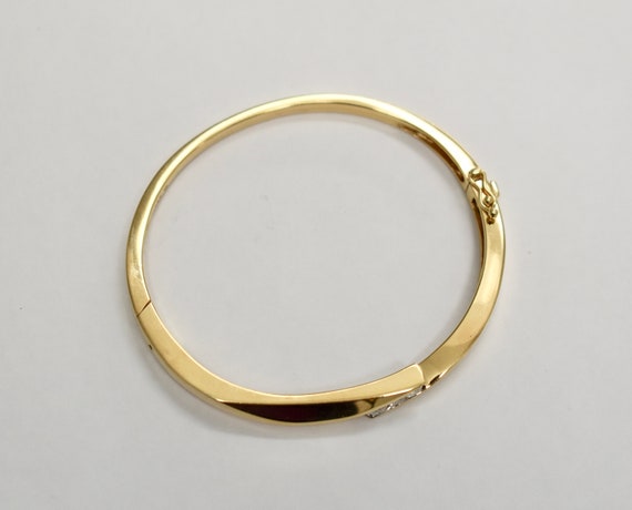 Mid Century 14K Yellow Gold Bangle Bracelet Bypas… - image 6