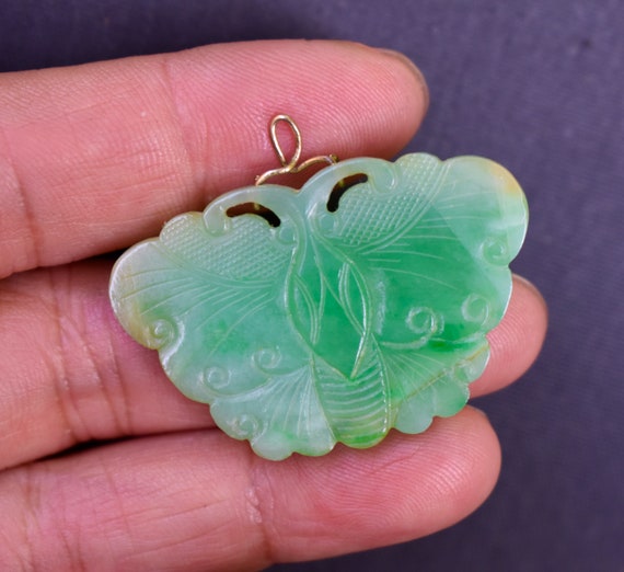 Antique C1880s Chinese Carved Jadeite Jade Butter… - image 9