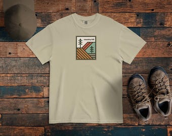 Outdoor Country Hill T-Shirt, Outdoor Retro Style Tee, Relaxed Baggy Shirt, Vintage Tee, Comfort Colors 1717, Mountain Hiking Badge Tshirt