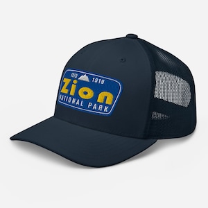 Zion National Park Cap, Utah Baseball Hat, Mountain Hiking Mesh Snapback Cap, Zion Patch Hat, Outdoor Mountain Gear, Protect Our Parks