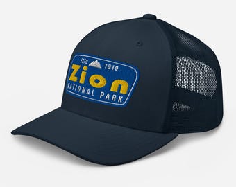 Zion National Park Cap, Utah Baseball Hat, Mountain Hiking Mesh Snapback Cap, Zion Patch Hat, Outdoor Mountain Gear, Protect Our Parks