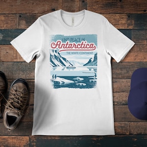Antarctica Retro T-Shirt, South Pole Distressed Shirt, Vintage Style Polar Circle Tee, Antarctica Ship Cruise Crewneck Tshirt, Penguin Shirt