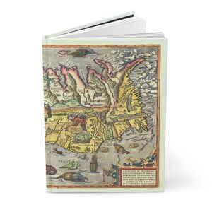Iceland Antique Map Hardcover Journal, Old Map Arctic Notebook, Sailing Chart Vintage Diary, Iceland Gift  Blank Sketchbook, Writing Journal