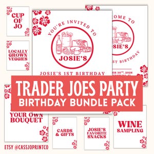 Trader Joes Themed Birthday Party | Invitation + Signage BUNDLE | Editable Digital Download