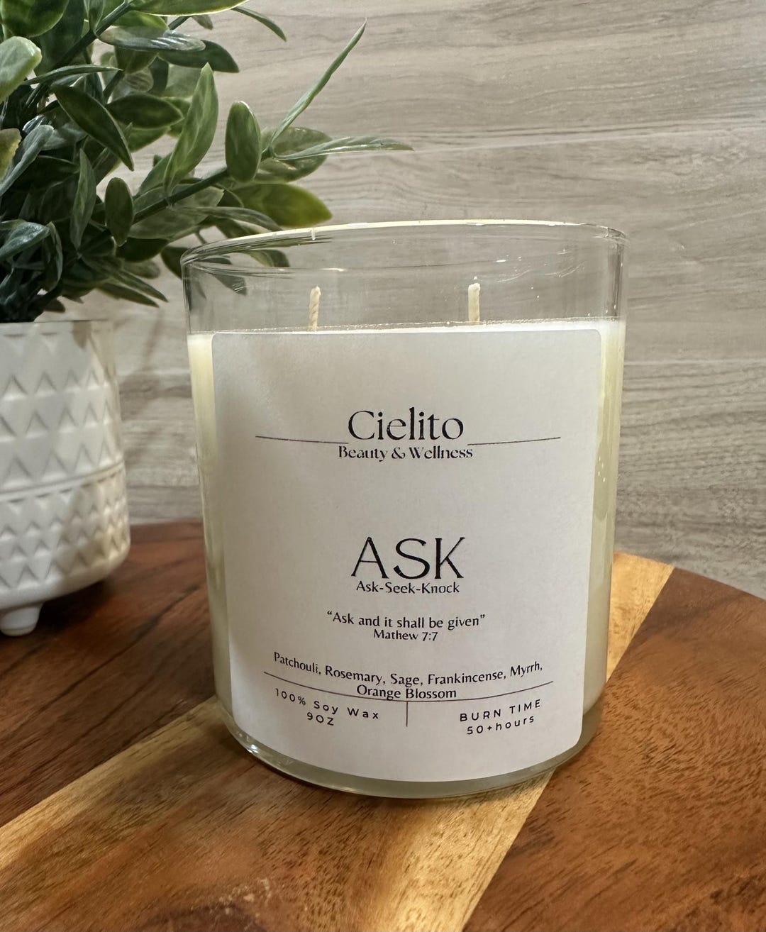 Organic Soy Wax Candle | Handmade Aromatherapy Candle | Wellness Faith ...