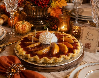 Apple Pie Candle 8 inches - Fake Food Candle - Unique gift - Thanksgiving - Christmas - Mothers day - Home decor - Handmade