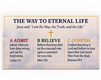 Christian Evangelism Card - ABC Salvation, (Instant Download)