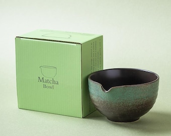 Matcha Bowl - Forest Green Glaze Chawan