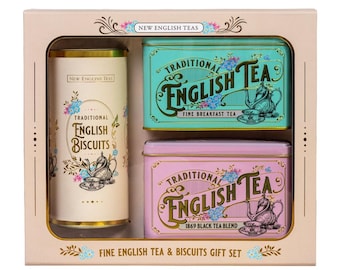 Juego de regalo de té y galletas de estilo victoriano vintage