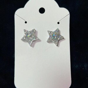 Glitter Star Stud Earrings
