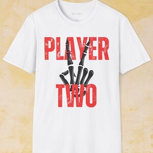 Player Two Skeletal Hand Gaming T-Shirt: Unisex Gamer Apparel image 1