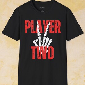 Player Two Skeletal Hand Gaming T-Shirt: Unisex Gamer Apparel image 2