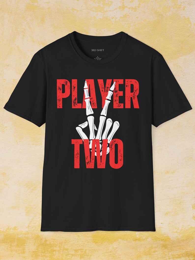 Player Two Skeletal Hand Gaming T-Shirt: Unisex Gamer Apparel image 2