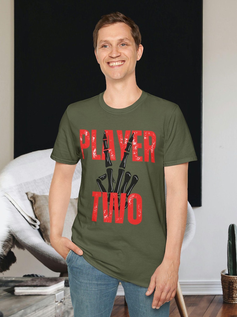 Player Two Skeletal Hand Gaming T-Shirt: Unisex Gamer Apparel image 8