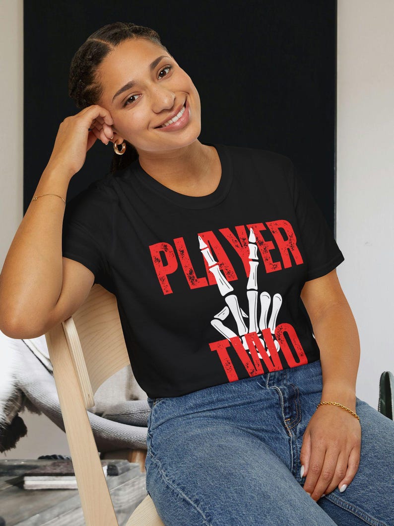 Player Two Skeletal Hand Gaming T-Shirt: Unisex Gamer Apparel image 7