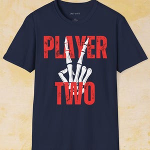 Player Two Skeletal Hand Gaming T-Shirt: Unisex Gamer Apparel image 4