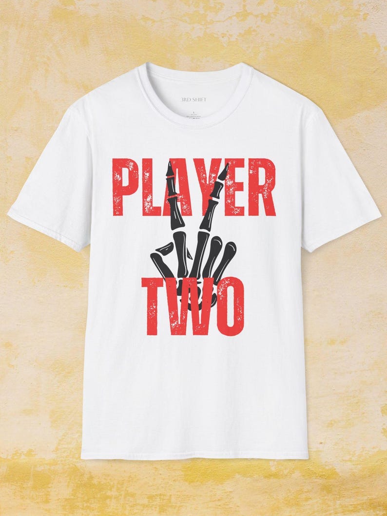 Player Two Skeletal Hand Gaming T-Shirt: Unisex Gamer Apparel image 1