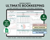 Small Business Bookkeeping Spreadsheet Template Business Income and Expense Tracker Google Sheets Ultimate Bookkeeping Accounting Template