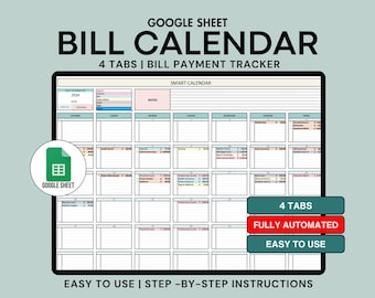 Bill Tracker Spreadsheet Template Smart Bill Calendar Monthly Income and Expense Tracker Google Sheets Bill Spreadsheet for Personal Finance