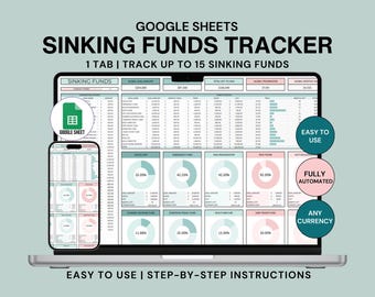 Sinking Funds Tracker Google Sheets Savings Tracker Spreadsheet Money Savings Planner Monthly Financial Goal Tracker Personal Finance Sheet