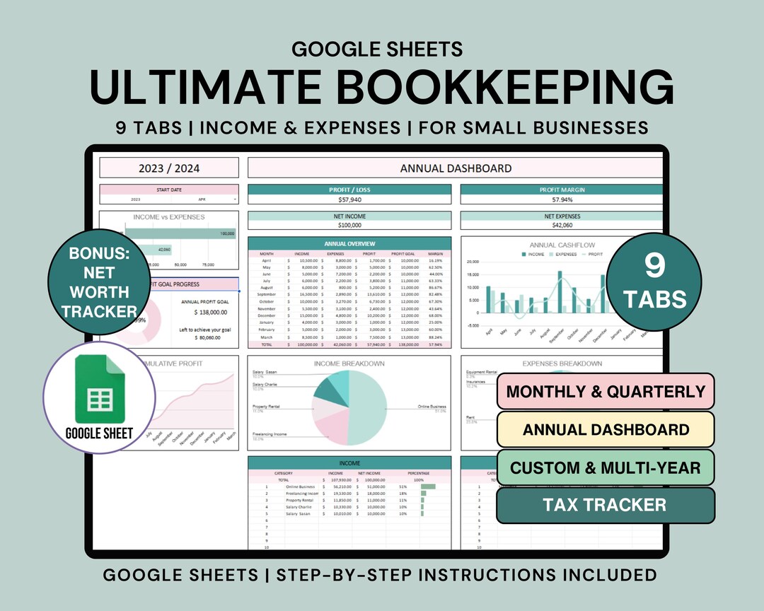 Small Business Bookkeeping Spreadsheet Template Google Sheets ...