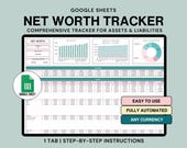 Net Worth Tracker Spreadsheet Google Sheets Assets and Liabilities Template Annual Net Worth Calculator Money Management Finance Spreadsheet