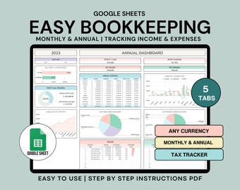 Small Business Bookkeeping Spreadsheet Google Sheets Sales Profit and Loss Easy Bookkeeping Template Income and Expense Tracker Spreadsheet