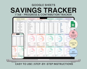 Savings Tracker Spreadsheet Sinking Funds Tracker Google Sheets Personal Finance Tracker Money Savings Planner Template Saving Goal Tracker
