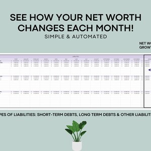 Net Worth Tracker Spreadsheet Personal Finance Assets Liabilities