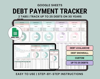 Debt Payment Tracker Spreadsheet Debt Snowball Avalanche Calculator Google Sheets Personal Finance Debt Payoff Tracker Financial Planner
