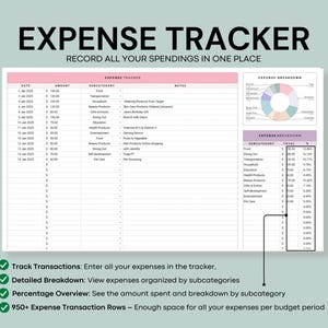 Expense Tracker Google sheet spreadsheet Spending Tracker Template