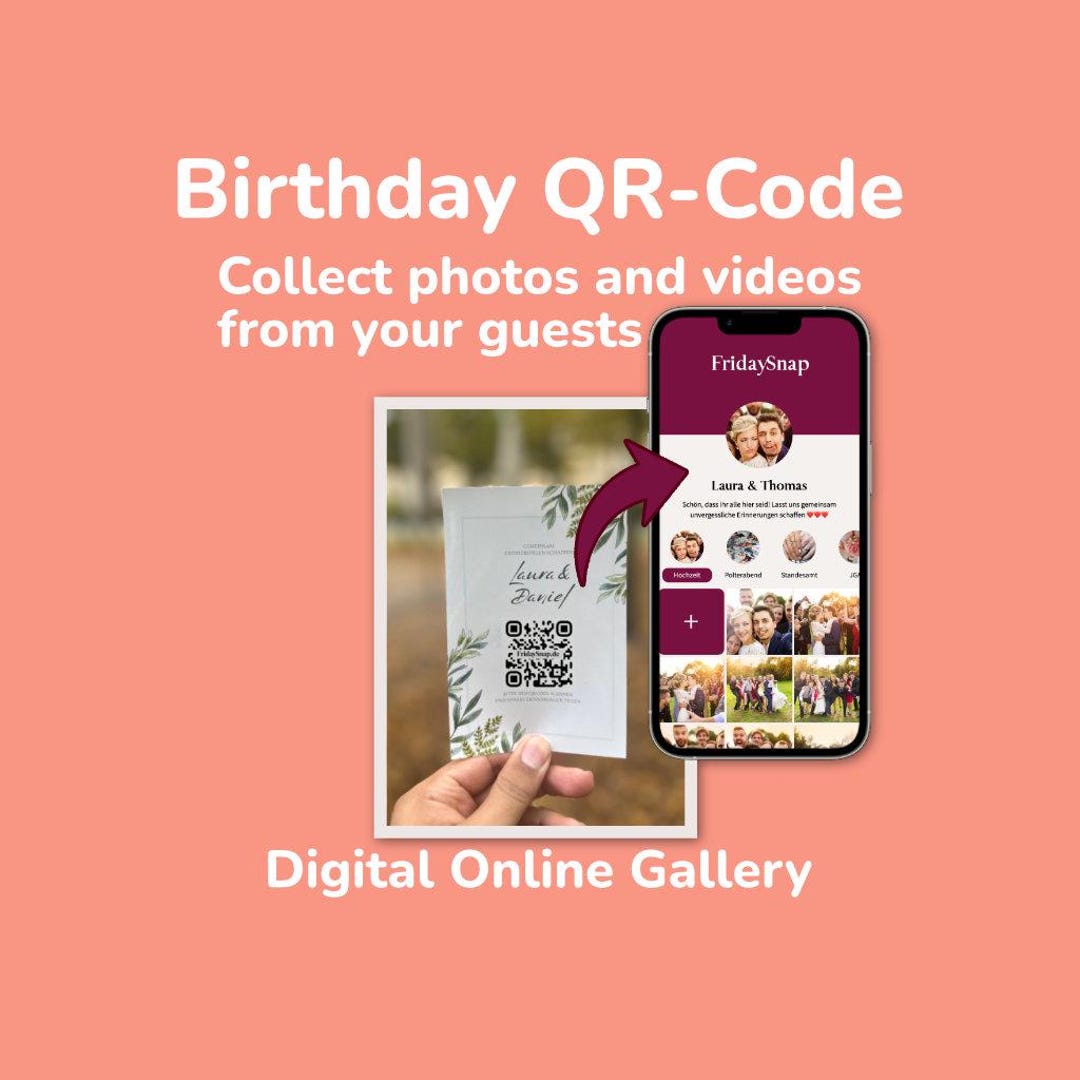 Birthday QR Code and Integrated Photo App - Etsy