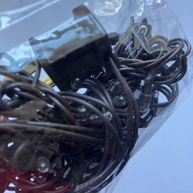 35ct Count Teeny Tiny Rice Light Set String Brown Wire Cord Primitive ...