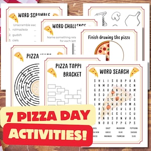 National Pizza Day Activities, Pizza Party Games, Pizza Activity Bundle, Classroom Pizza Day, Pizza Themed Birthday Party, Pizza Lover Games