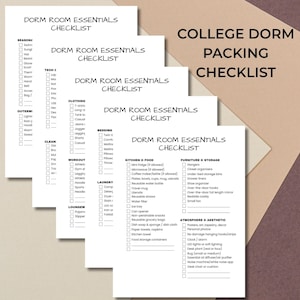 College dorm packing list, Dorm room essentials checklist PDF, College student packing list, Printable Checklist for Freshmen & Parents