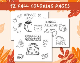 Fall coloring pages, Autumn coloring sheets, Cute cozy coloring pages, Printable fall crafts, Autumn vibes, Kids coloring pages