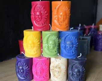 FINAL CALL Sun and Moon Candle | Intention Candle | Handcrafted Soy Wax Candle | Witchy Candle | Lunar Candle | Witchcraft | Altar Decor