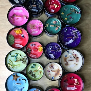 Deity Candles Infused with Crystals and Herbs, Witchcraft, Spirituality, Manifestation, Homemade Handcrafted, Hecate, Lucifer, Medusa, Loki
