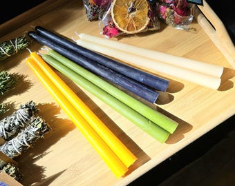 10 Inch Taper, Scented Intention Candle, Witchcraft, Spirituality, Manifestation, Homemade Handcrafted, Spell Candle Set, Hand Poured Candle