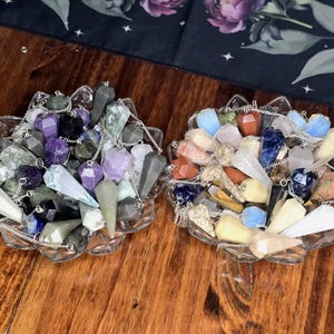Assorted Pendulums | Divination Tool | Handcrafted | Crystal Pendulum | Clear Quartz | Obsidian | Selentite | Witchcraft | Dowsing | Pagan