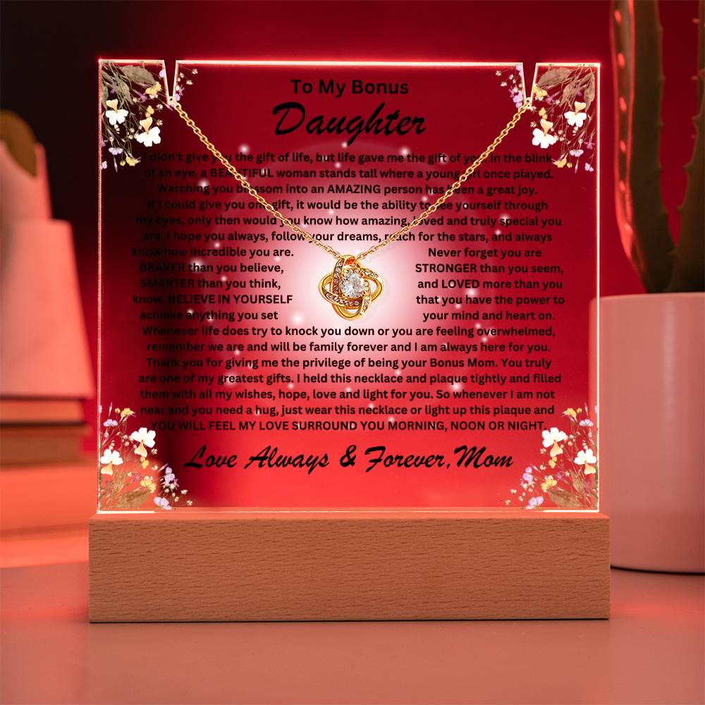 JMIMO Regalo Per Figliastra – Targa Acrilica A Forma Di Cuore Con Frase Speciale "Grata Per Il Dono Di Te" – Regalo Personalizzato Per Natale, Compleanno, Ricordo Affettuoso