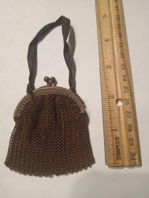Antique mesh silver coin purse, mesh purse, vinta… - image 2