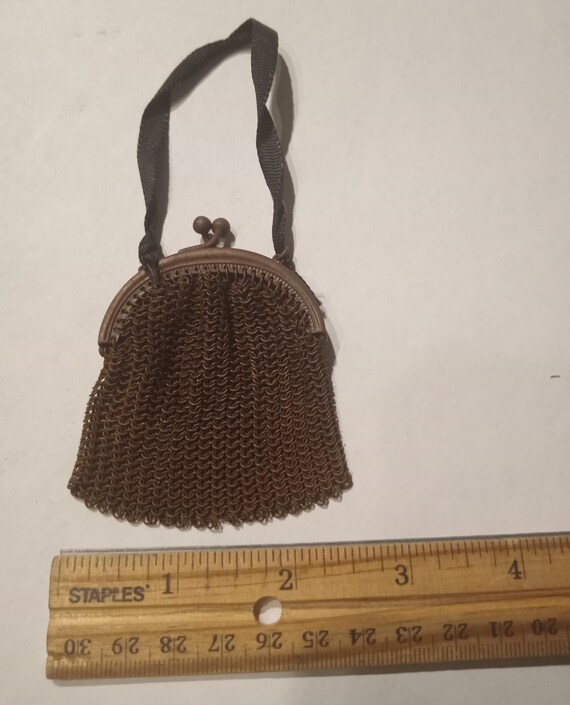 Antique mesh silver coin purse, mesh purse, vinta… - image 3