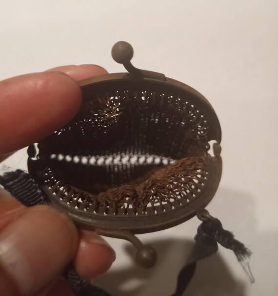 Antique mesh silver coin purse, mesh purse, vinta… - image 4